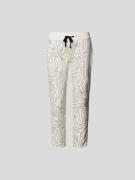 Juvia Stoffhose mit floralem Allover-Muster in Beige Melange, Größe S