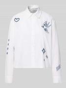 Jake*s Casual Hemdbluse mit Knopfleiste in Weiss, Größe 34