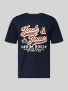 Jack & Jones T-Shirt mit Label-Print in Marine, Größe L