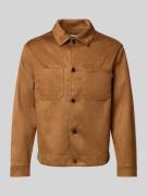 REVIEW Jacke mit Brusttaschen in Mittelbraun, Größe S