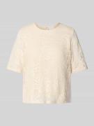 Jake*s Collection Regular Fit Blusenshirt mit Lochmuster in Ecru, Größ...