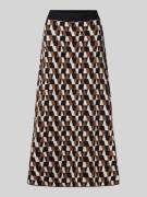 Christian Berg Woman Midirock mit elastischem Bund in Cognac, Größe XS