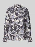 comma Hemdbluse mit verdeckter Knopfleiste in Rauchblau, Größe 34