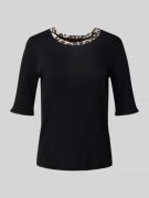 Marc Cain Regular Fit T-Shirt mit Animal-Print in Black, Größe 40