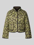 Marc Cain Regular Fit Steppjacke mit Stehkragen in Oliv, Größe 34