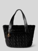Liu Jo White Tote Bag mit Kunstfellbesatz in Black, Größe 1