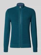 MCNEAL Strickjacke mit Stehkragen in Petrol Melange, Größe XXXL