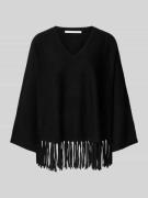 Herzensangelegenheit Poncho aus Baumwoll-Kaschmir-Mix in Black, Größe ...