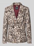 Marc Cain Regular Fit Anzugblazer mit Allover-Animal-Print in Camel, G...