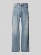 REVIEW Loose Fit Jeans mit Knopfverschluss in Blau, Größe 29