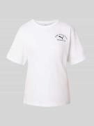 PUMA T-Shirt mit Label-Stitching in Weiss, Größe L