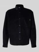 REVIEW Regular Fit Cordhemd mit Label-Detail in Black, Größe XS