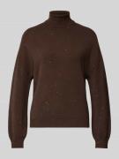 Liu Jo White Strickpullover mit Rollkragen in Schoko, Größe L