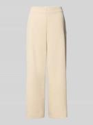 comma Wide Leg Anzughose mit Strukturmuster in Sand, Größe 34/32