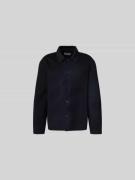 Officine Générale Hemdjacke mit Knopfleiste in Dunkelblau, Größe S