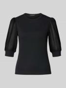 Luisa Cerano T-Shirt in Ripp-Optik mit Rundhalsausschnitt in Black, Gr...