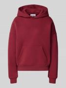 Review Hoodie mit Label-Stitching in Bordeaux, Größe L