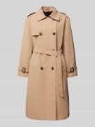 WITHBLACK Trenchcoat mit Bindegürtel in Sand, Größe M