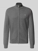 Gant Strickjacke mit Strukturmuster in Anthrazit, Größe L