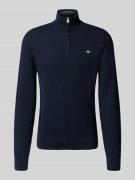 Gant Regular Fit Strickpullover aus reiner Baumwolle in Dunkelblau, Gr...