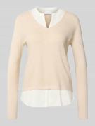 comma Strickpullover mit Strukturmuster in Sand, Größe 38