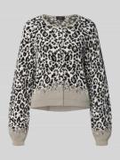 monari Strickjacke mit Rundhalsausschnitt in Taupe, Größe 36