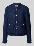 WHITE LABEL Blazer in Bouclé-Optik mit Knopfleiste in Dunkelblau, Größ...