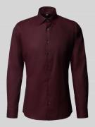 OLYMP No. Six Super Slim Fit Business-Hemd mit Knopfleiste in Bordeaux...