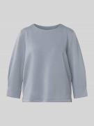 comma Sweatshirt mit geripptem Rundhalsausschnitt in Rauchblau, Größe ...