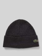 Lacoste Beanie aus reiner Wolle in Anthrazit, Größe 1