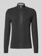 MCNEAL Strickjacke mit Stehkragen in Dunkelgrau Melange, Größe L