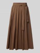 Weekend Max Mara Ausgestellter Midi-Rock mit Taillengürtel in Dunkelbr...