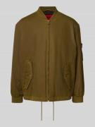 HUGO Regular Fit Bomberjacke aus reiner Baumwolle in Oliv, Größe S