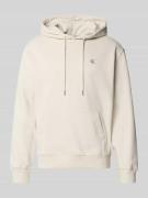 Calvin Klein Jeans Hoodie mit Kapuze in Offwhite, Größe L