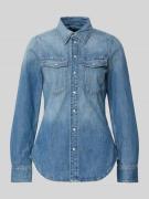 G-Star Raw Slim Fit Jeansbluse mit Brusttaschen in Hellblau, Größe L