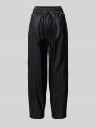 ONLY & SONS Straight Leg Stoffhose in Leder-Optik in Black, Größe 34
