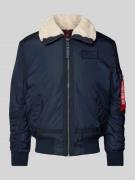 Alpha Industries Bomberjacke mit Stehkragen in Marine, Größe XL