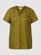 Marc O'Polo Blusenshirt aus Baumwolle mit V-Ausschnitt in Khaki, Größe...