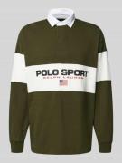 Polo Ralph Lauren Sweatshirt mit Polokragen und Label-Print in Oliv, G...