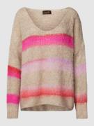 miss goodlife Strickpullover aus Lanawoll-Mohair-Mix mit Streifenmuste...