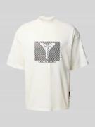 CARLO COLUCCI T-Shirt mit Label-Print in Offwhite, Größe L