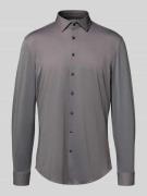 Jake*s Slim Fit Business-Hemd mit Kentkragen in Schoko, Größe 37/38