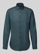 Jake*s Slim Fit Business-Hemd mit Knopfleiste in Bottle, Größe 37/38