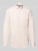 Jake*s Slim Fit Business-Hemd mit Knopfleiste in Sand, Größe 41/42