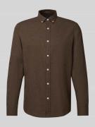 MCNEAL Regular Fit Freizeithemd mit Button-Down-Kragen in Schoko, Größ...