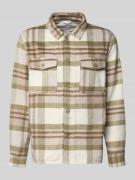 Lindbergh Hemdjacke mit Knopfleiste in Stein, Größe XL