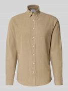 Lindbergh Freizeithemd mit Button-Down-Kragen in Mittelbraun, Größe L