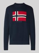 Napapijri Strickpullover mit Rundhalsausschnitt Modell 'MURA' in Marin...