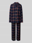 Christian Berg Men Pyjama mit Knopfleiste in Marine, Größe M