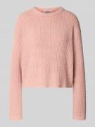Review Strickpullover mit Strukturmuster in Altrosa, Größe L